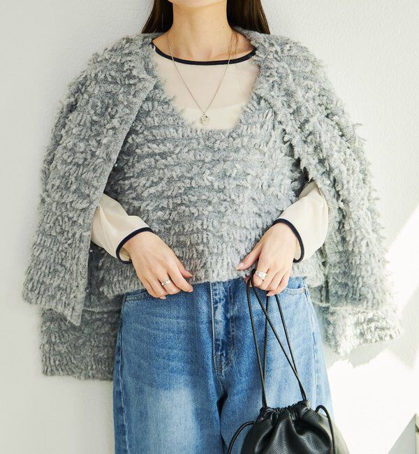  「ループフリンジニットカーディガン」|カーディガン|