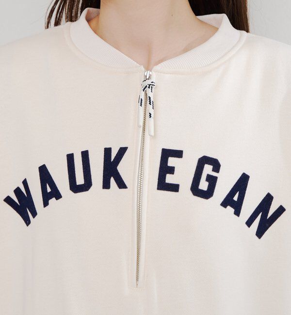  「フロッキープリントハーフジップ裏起毛スウェット」|プルオーバー|