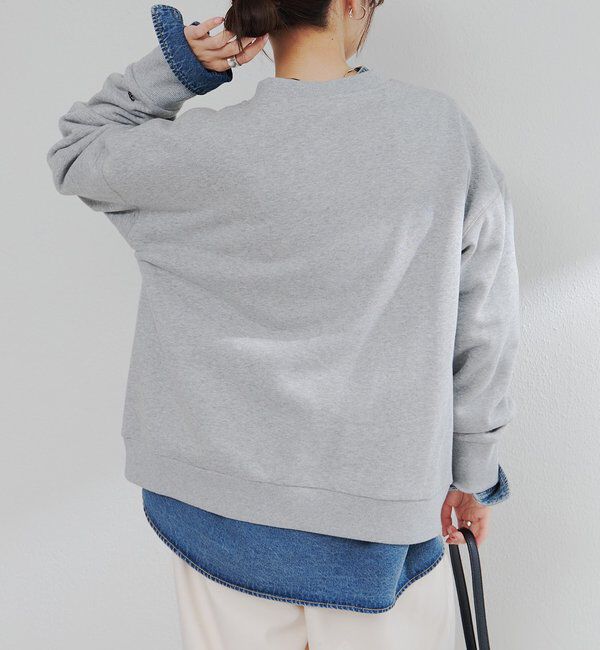  「フロッキープリントハーフジップ裏起毛スウェット」|プルオーバー|