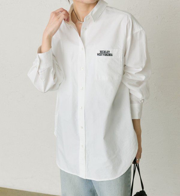  「コットンリヨセルロゴ刺繍シャツ」|シャツ・ブラウス|オフホワイト