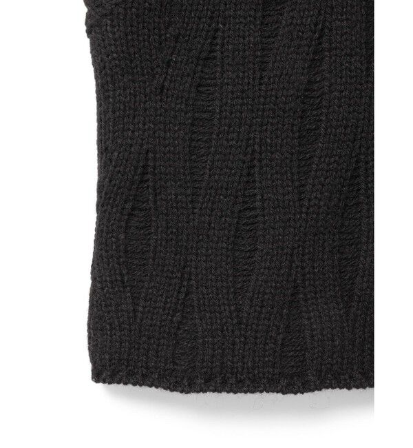 mizuiro ind「mizuiro ind パターン編みショートベスト」|ベスト・ジレ|