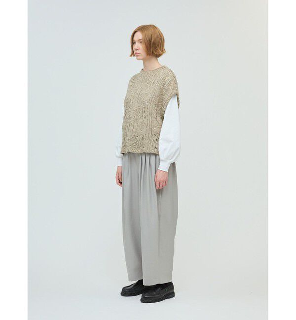 mizuiro ind「mizuiro ind シアーケーブル柄ベスト」|ベスト・ジレ|