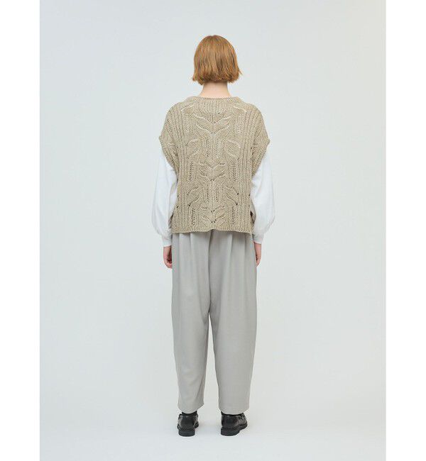 mizuiro ind「mizuiro ind シアーケーブル柄ベスト」|ベスト・ジレ|