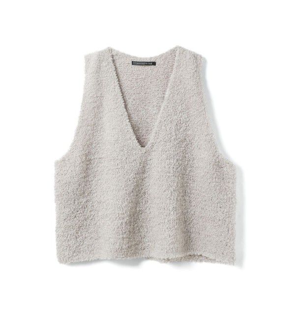 mizuiro ind「mizuiro ind へアリーVネックベスト」|ベスト・ジレ|ベージュ