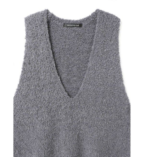 mizuiro ind「mizuiro ind へアリーVネックベスト」|ベスト・ジレ|