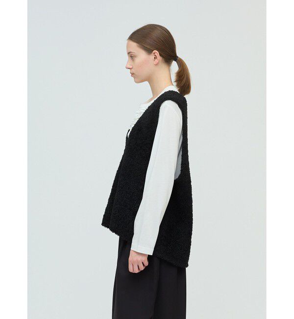 mizuiro ind「mizuiro ind へアリーVネックベスト」|ベスト・ジレ|