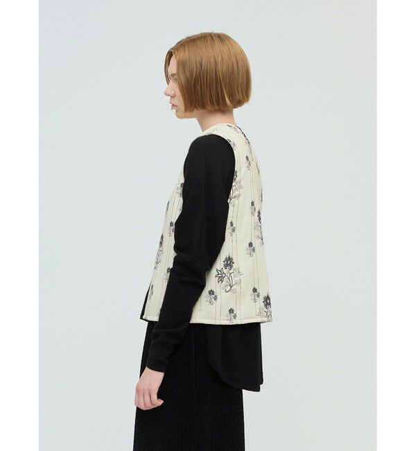 mizuiro ind「mizuiro ind 2WAYプリントキルティングベスト」|ベスト・ジレ|