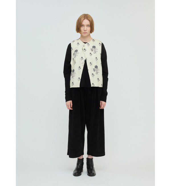 mizuiro ind「mizuiro ind 2WAYプリントキルティングベスト」|ベスト・ジレ|