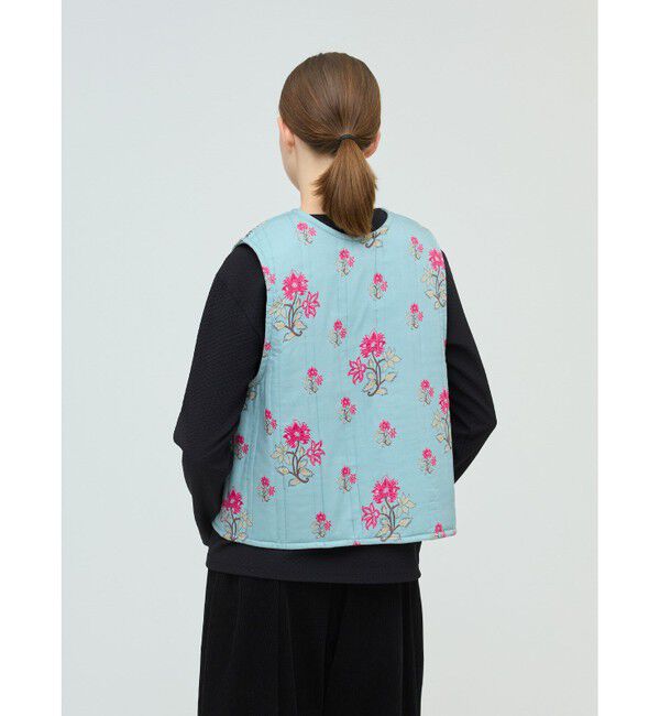 mizuiro ind「mizuiro ind 2WAYプリントキルティングベスト」|ベスト・ジレ|