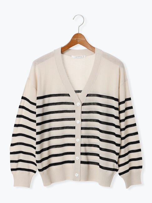 Lugnoncure「【接触冷感】無地/柄アソートVネックカーディガン」|カーディガン|