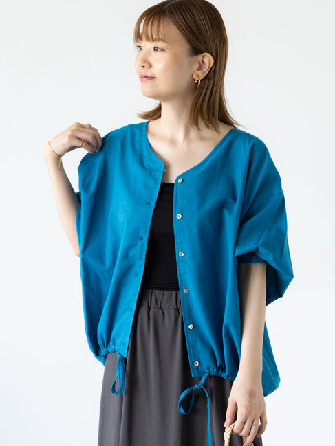 Lugnoncure「裾ドロスト綿麻ブラウス」|シャツ・ブラウス|