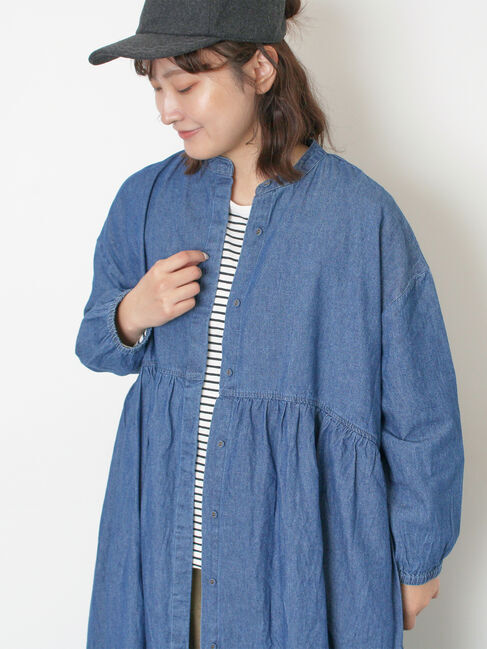 Samansa Mos2「デニムバンドカラーワンピース ≪S/Mサイズ≫」|ワンピース|