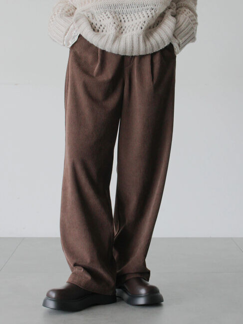 Samansa Mos2 blue「カットコールパンツ」|その他|ブラウン