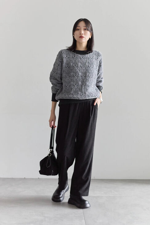 Samansa Mos2 blue「カットコールパンツ」|その他|