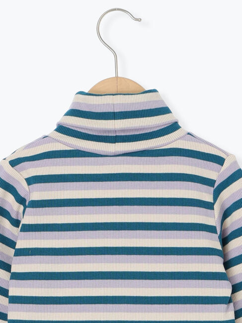 Samansa Mos2 Lagom「テレコボーダータートルネックカットソー」|Tシャツ・カットソー|