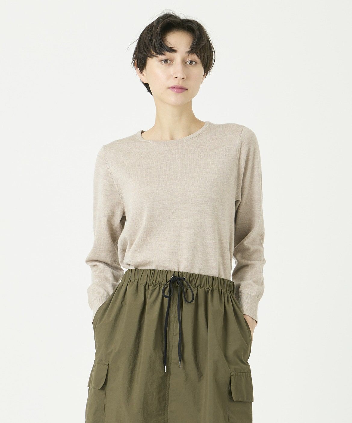 DAY by DAY it&rsquo;s international「ウォッシャブルウールベーシッククルーネックニット《HARMONY》」|ニット・セーター|ベージュ2