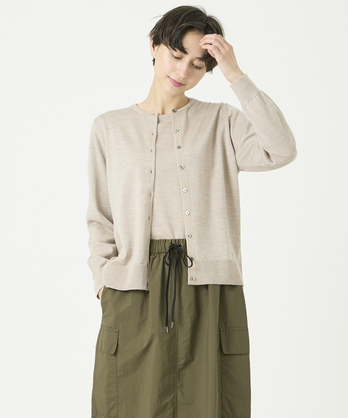 DAY by DAY it&rsquo;s international「ウォッシャブルウールクルーネックカーディガン《HARMONY》」|カーディガン|ベージュ2