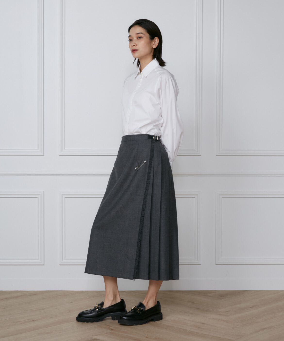 INED「《大きいサイズ》ハンマースリーブブラウス」|シャツ・ブラウス|