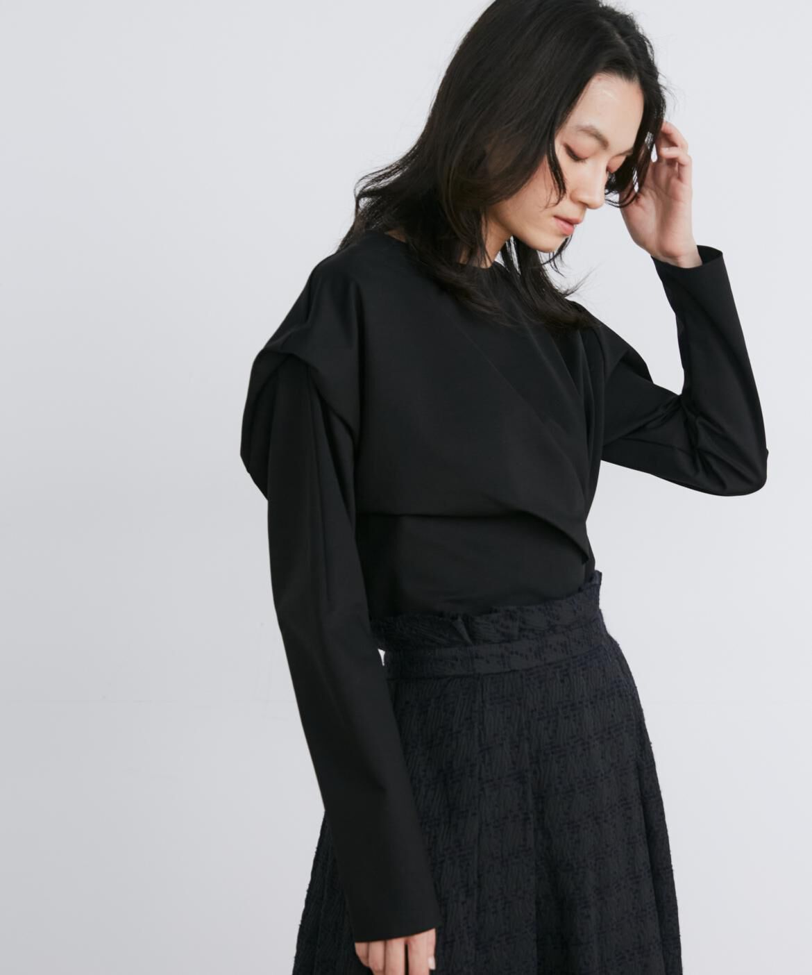 INED「《大きいｻｲｽﾞ》ｱｼﾝﾒﾄﾘｰﾃﾞｻﾞｲﾝｶｯﾄｿｰ《la veille by SUP」|Tシャツ・カットソー|