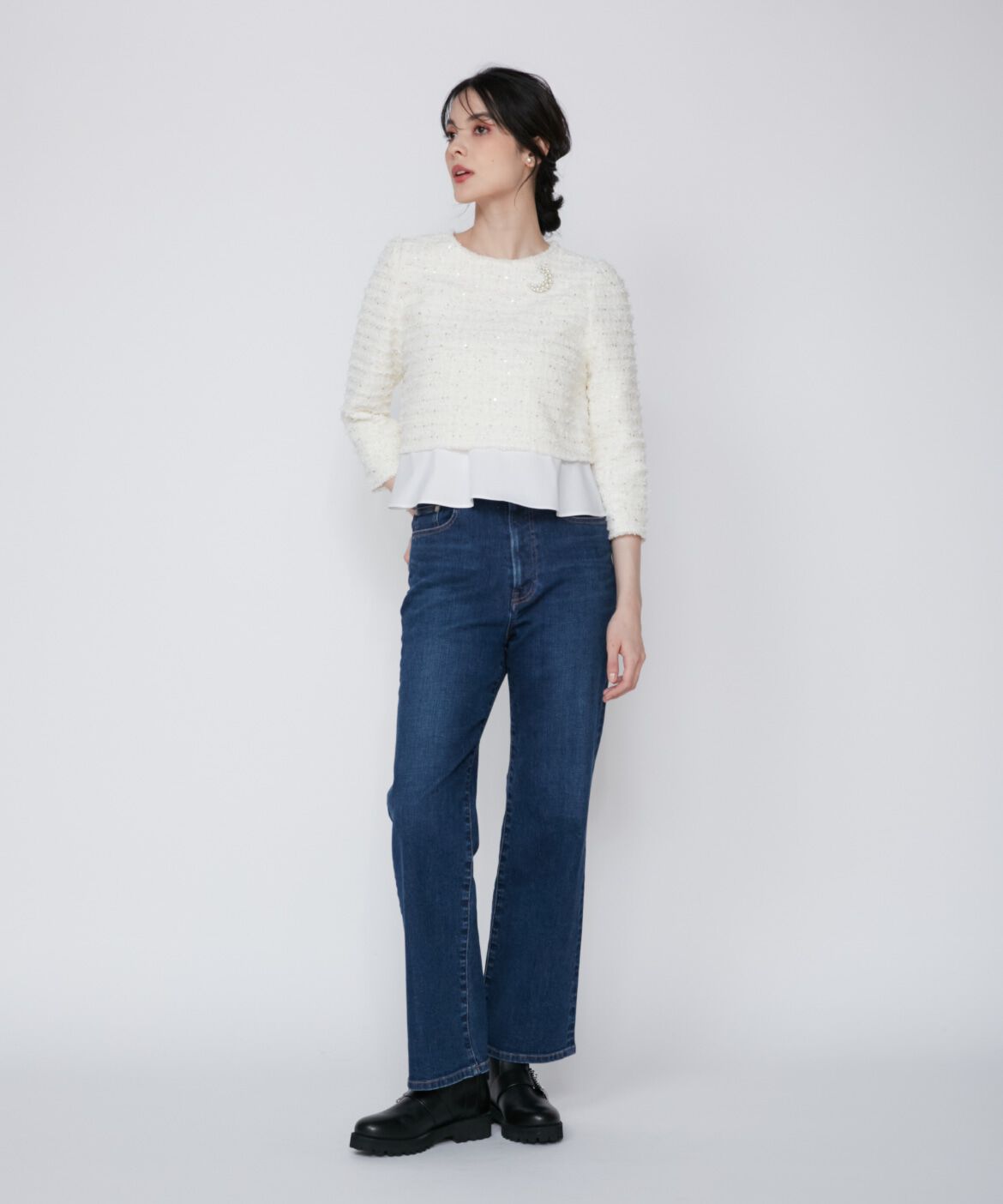 Maglie le cassetto「《大きいサイズ》ラメスパンコールツイードブラウス《M Maglie le cassetto》」|シャツ・ブラウス|