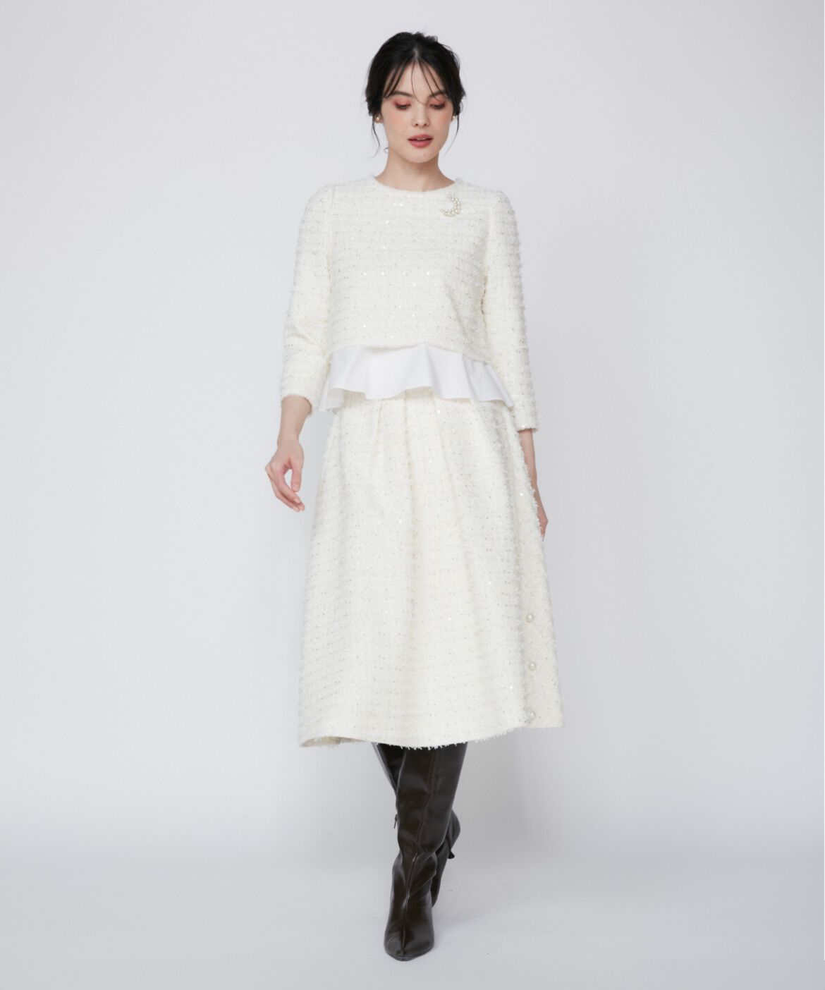 Maglie le cassetto「《大きいサイズ》ラメスパンコールツイードブラウス《M Maglie le cassetto》」|シャツ・ブラウス|