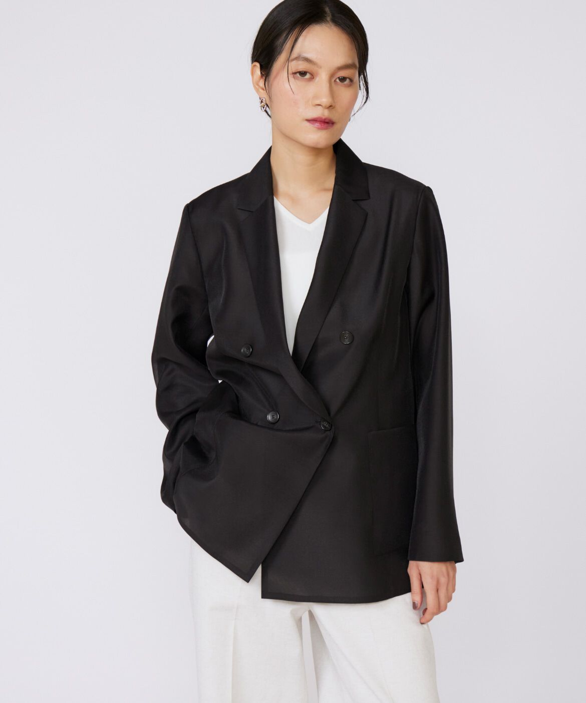 INED「オーガンジーシアージャケット」|テーラードジャケット|