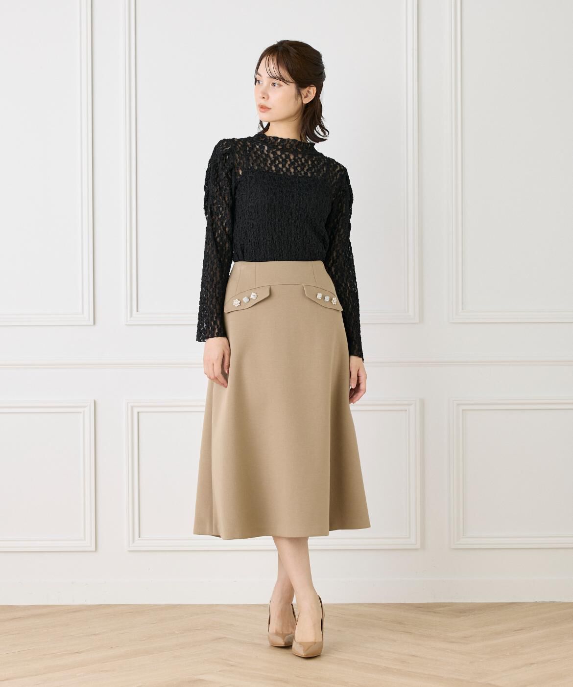 Maglie le cassetto「シュリンクレースカットソー」|Tシャツ・カットソー|