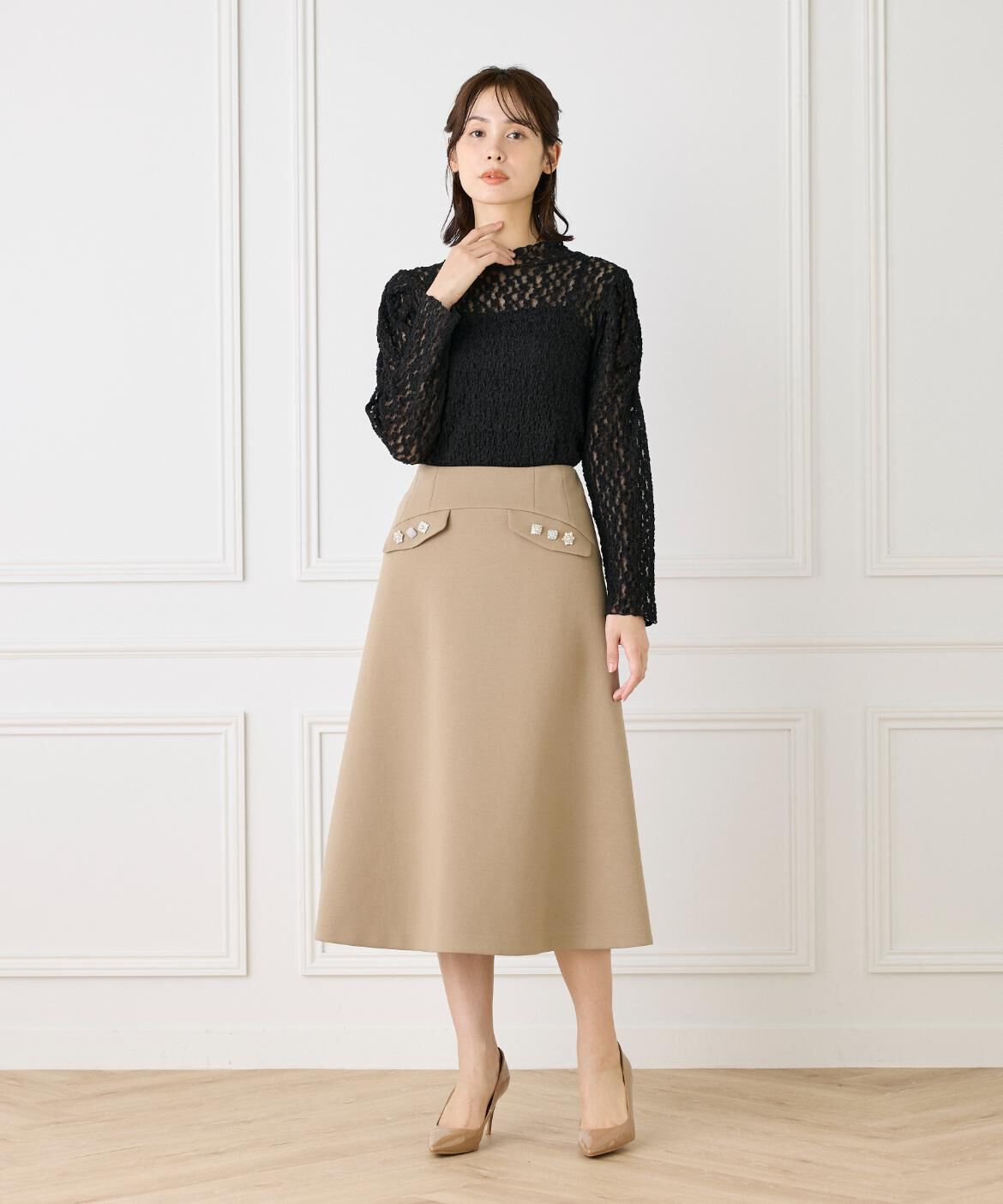 Maglie le cassetto「シュリンクレースカットソー」|Tシャツ・カットソー|