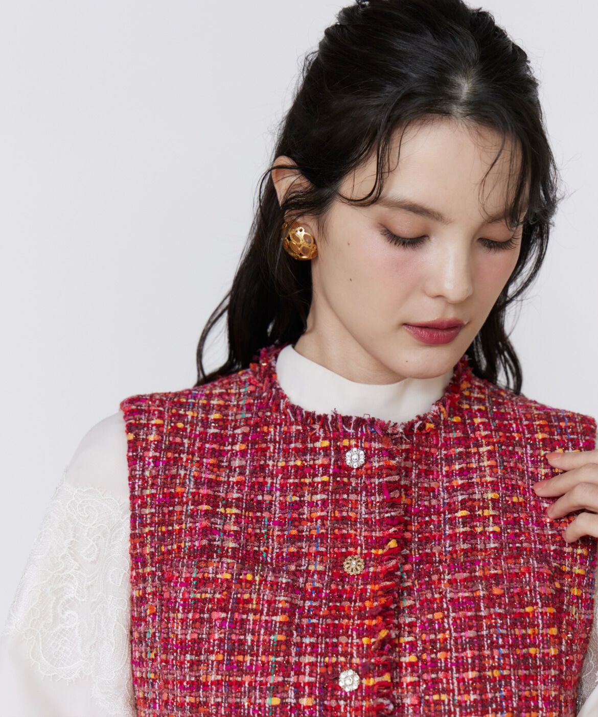 Maglie le cassetto「《M Maglie le cassetto》カンポーレツイードジレ」|ダウンベスト・ベスト|