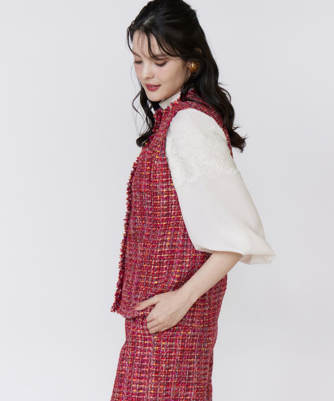 Maglie le cassetto「《M Maglie le cassetto》カンポーレツイードジレ」|ダウンベスト・ベスト|