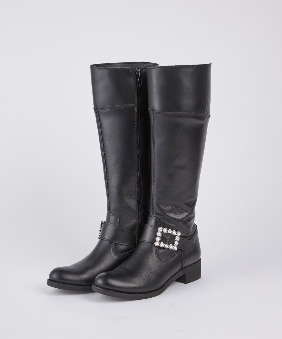 Maglie le cassetto「パールビジューロングブーツ」|ロングブーツ|