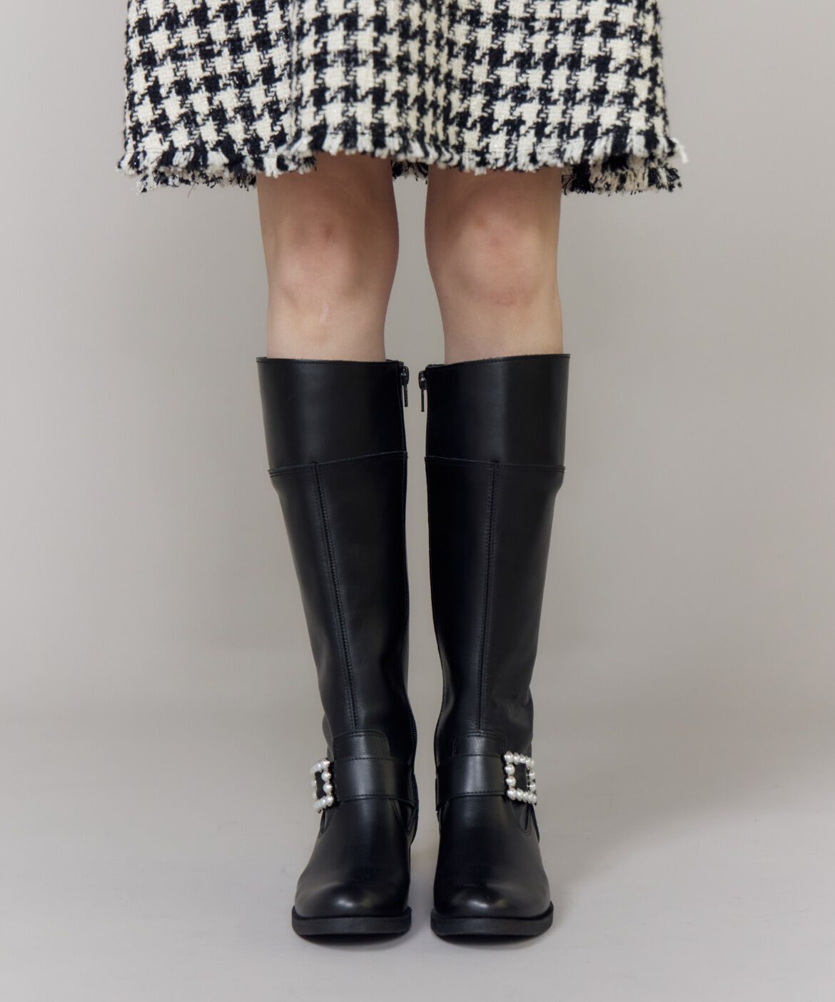 Maglie le cassetto「パールビジューロングブーツ」|ロングブーツ|