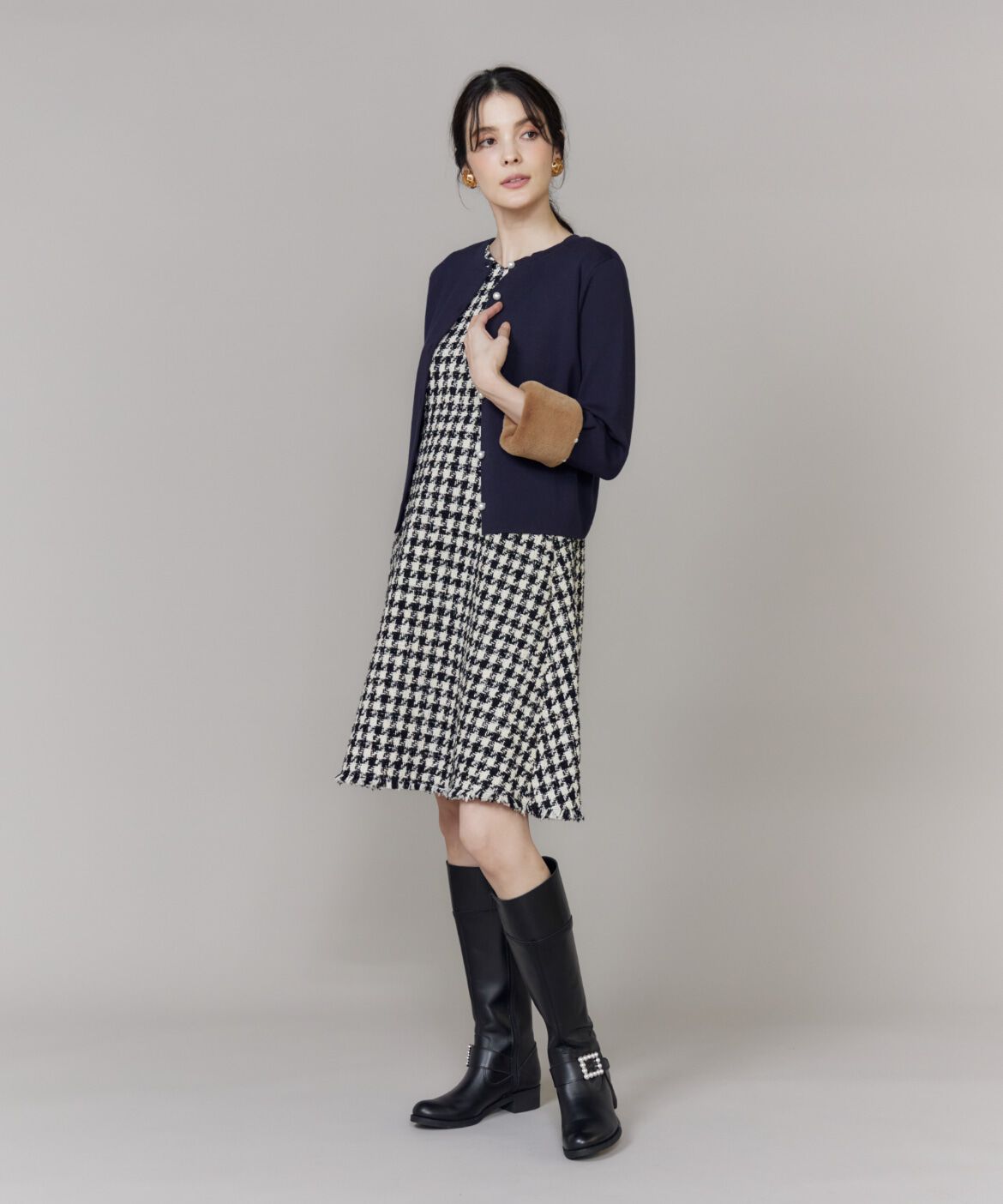 Maglie le cassetto「パールビジューロングブーツ」|ロングブーツ|