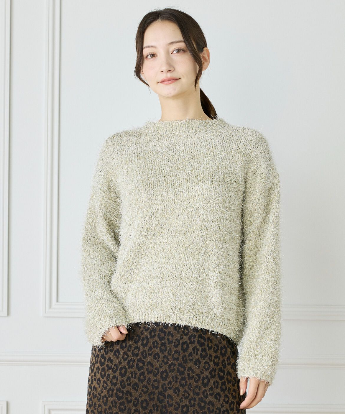 Le Souk「《大きいサイズ》フェザーヤーンニットプルオーバー」|ニット・セーター|