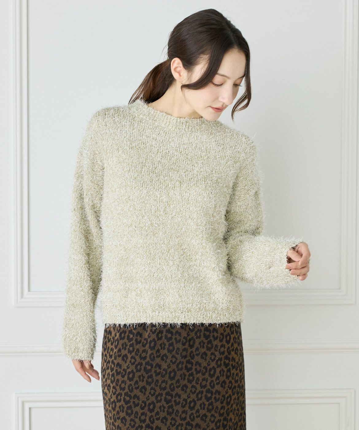 Le Souk「《大きいサイズ》フェザーヤーンニットプルオーバー」|ニット・セーター|