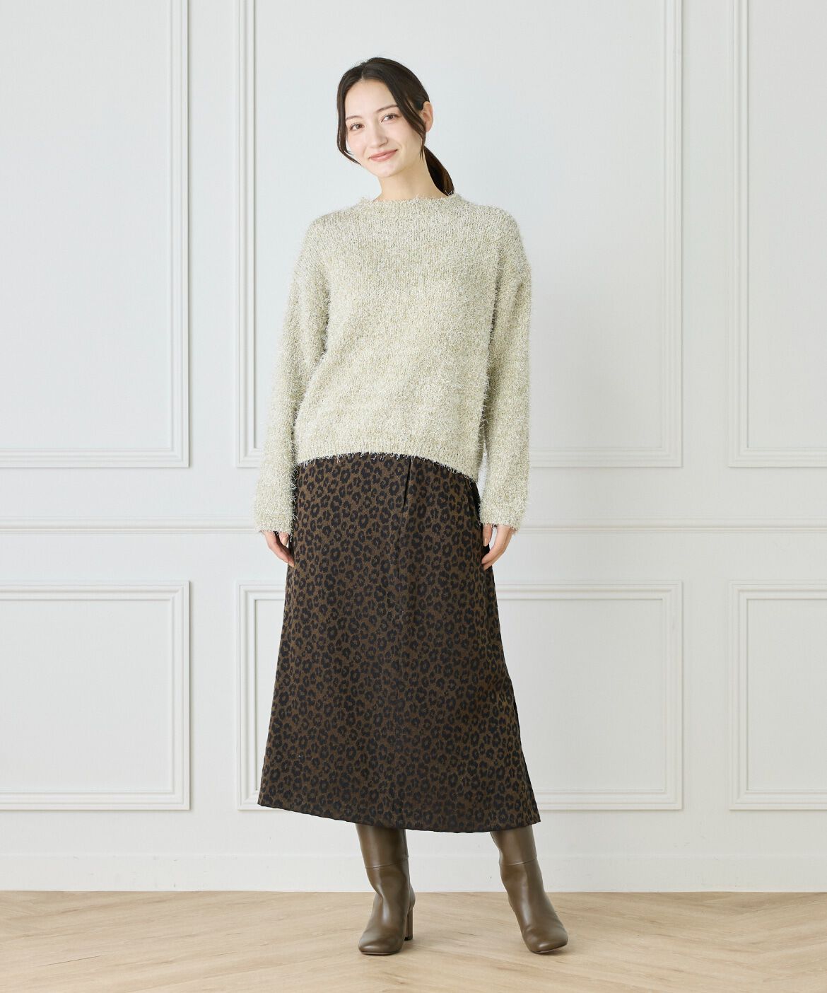 Le Souk「《大きいサイズ》フェザーヤーンニットプルオーバー」|ニット・セーター|