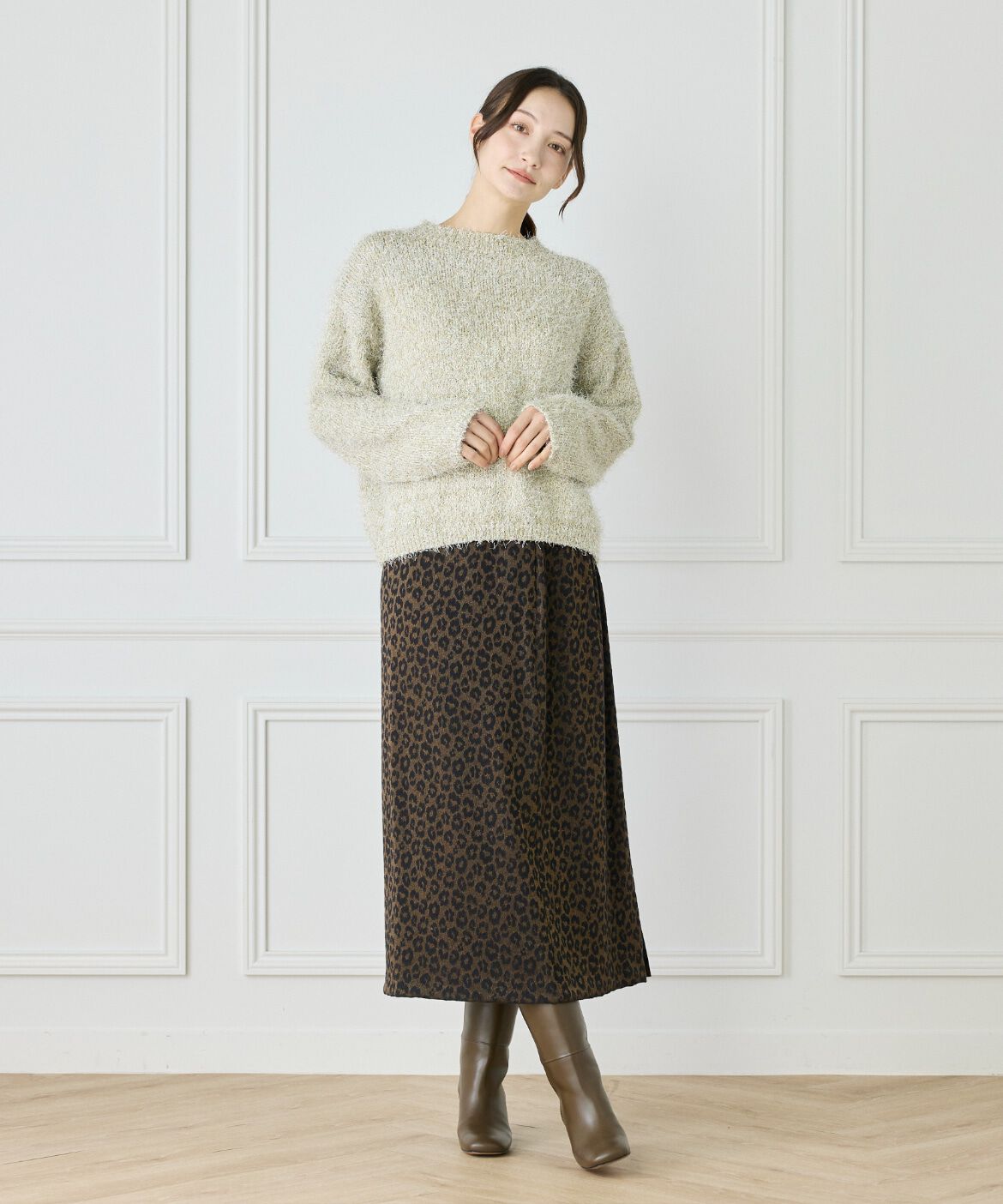 Le Souk「《大きいサイズ》フェザーヤーンニットプルオーバー」|ニット・セーター|