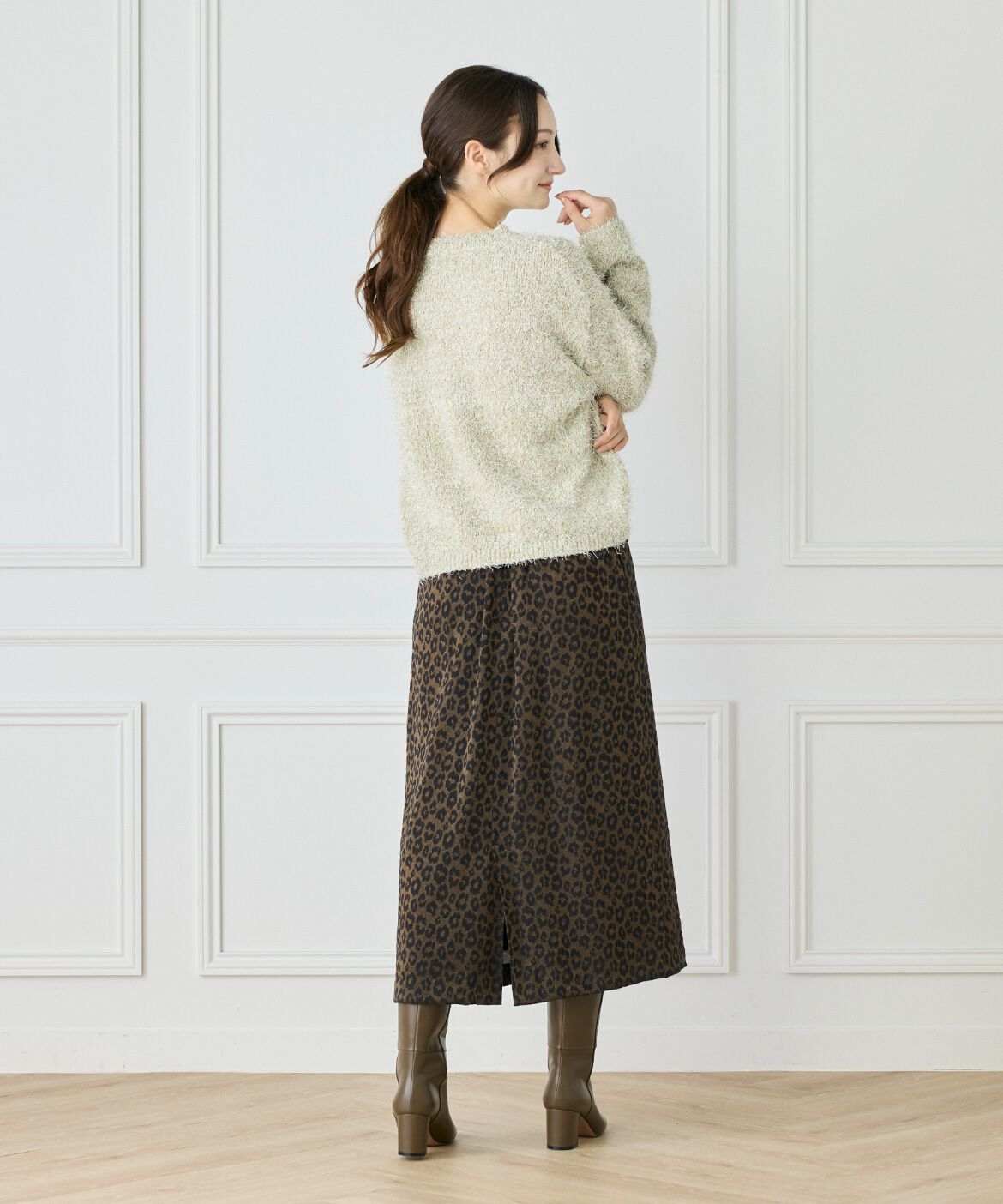 Le Souk「《大きいサイズ》フェザーヤーンニットプルオーバー」|ニット・セーター|