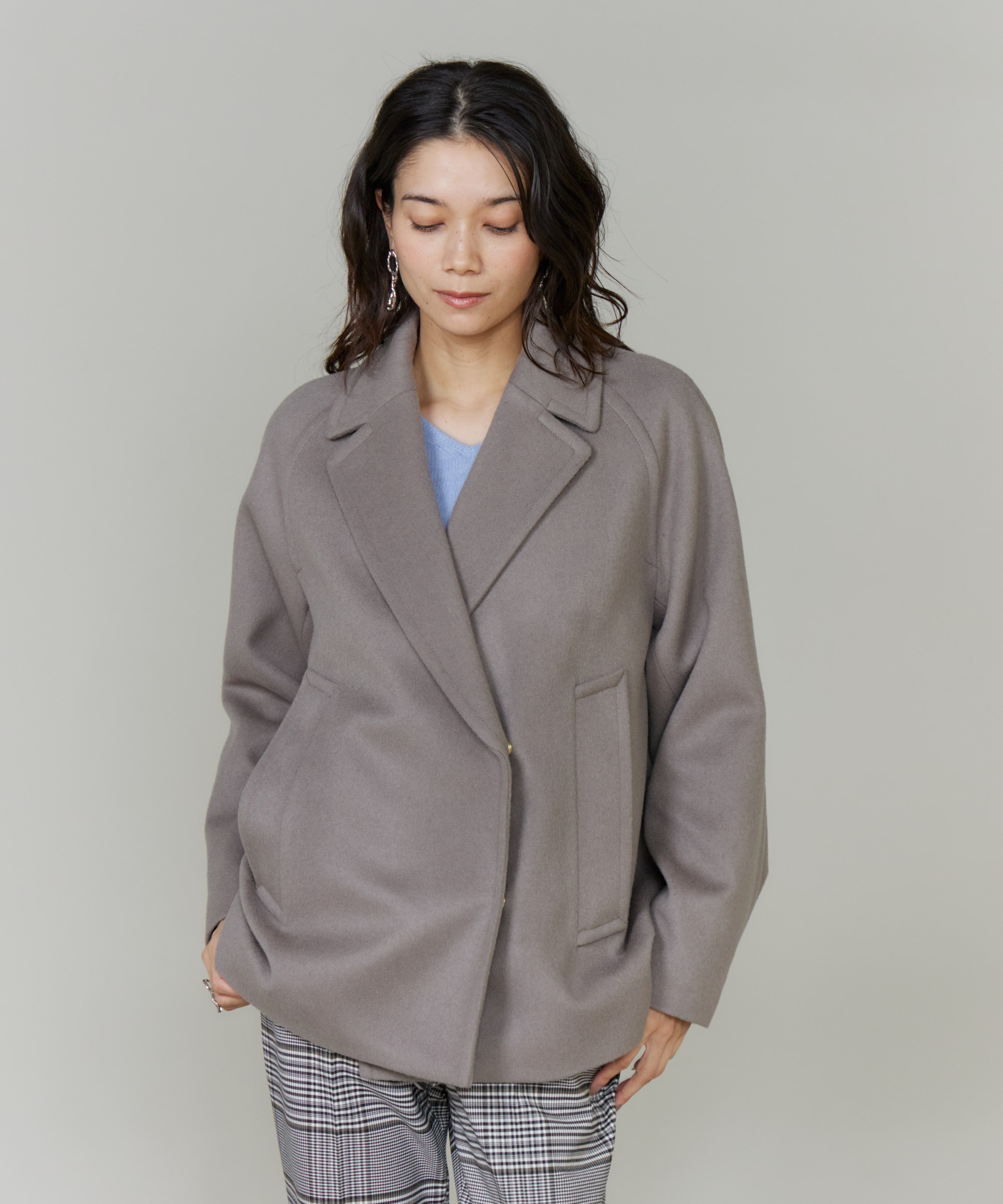 INED「《大きいサイズ》Pコート」|ピーコート|