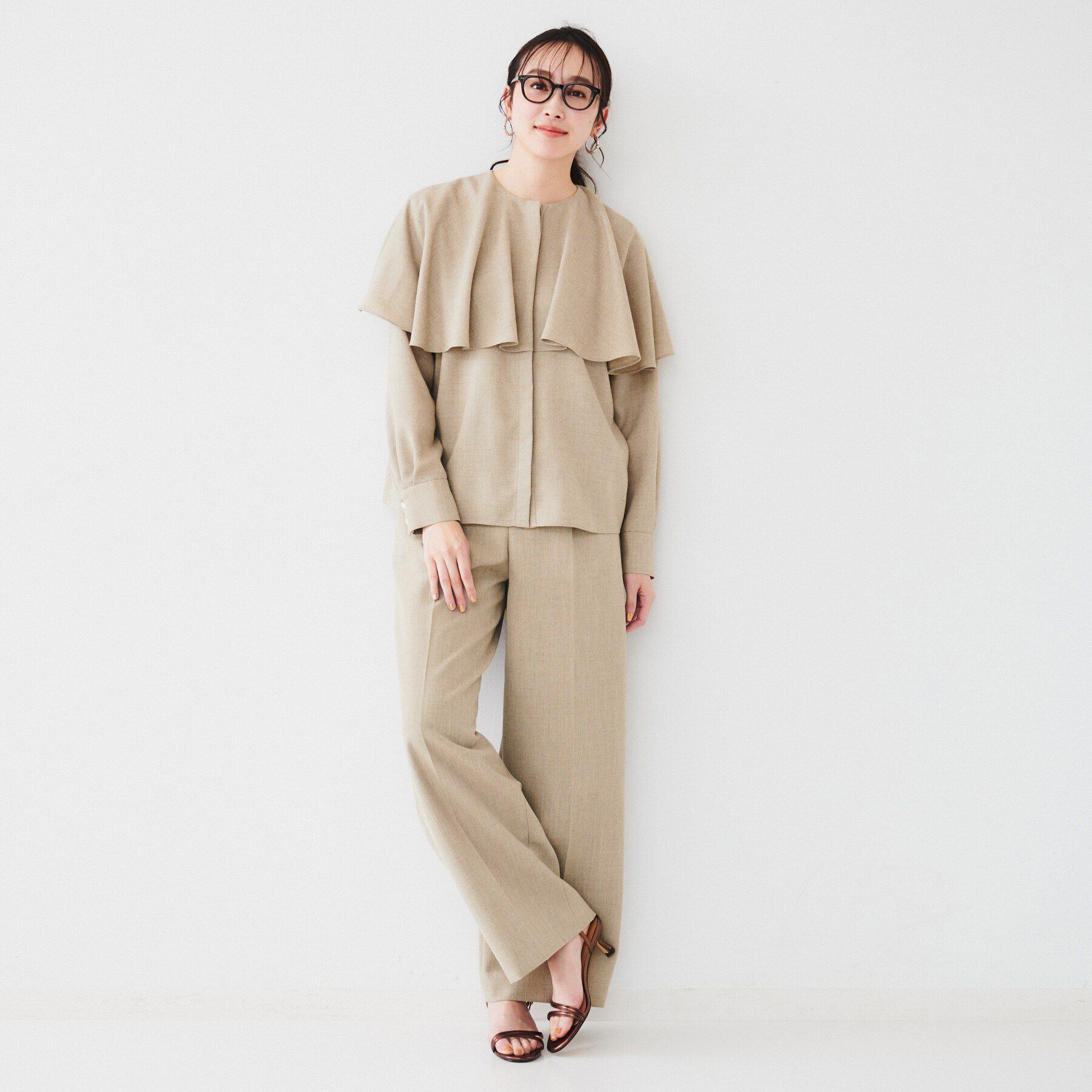 UNTITLED「【セットアップ可能】リネンライクキャンバス ワイドパンツ」|その他|