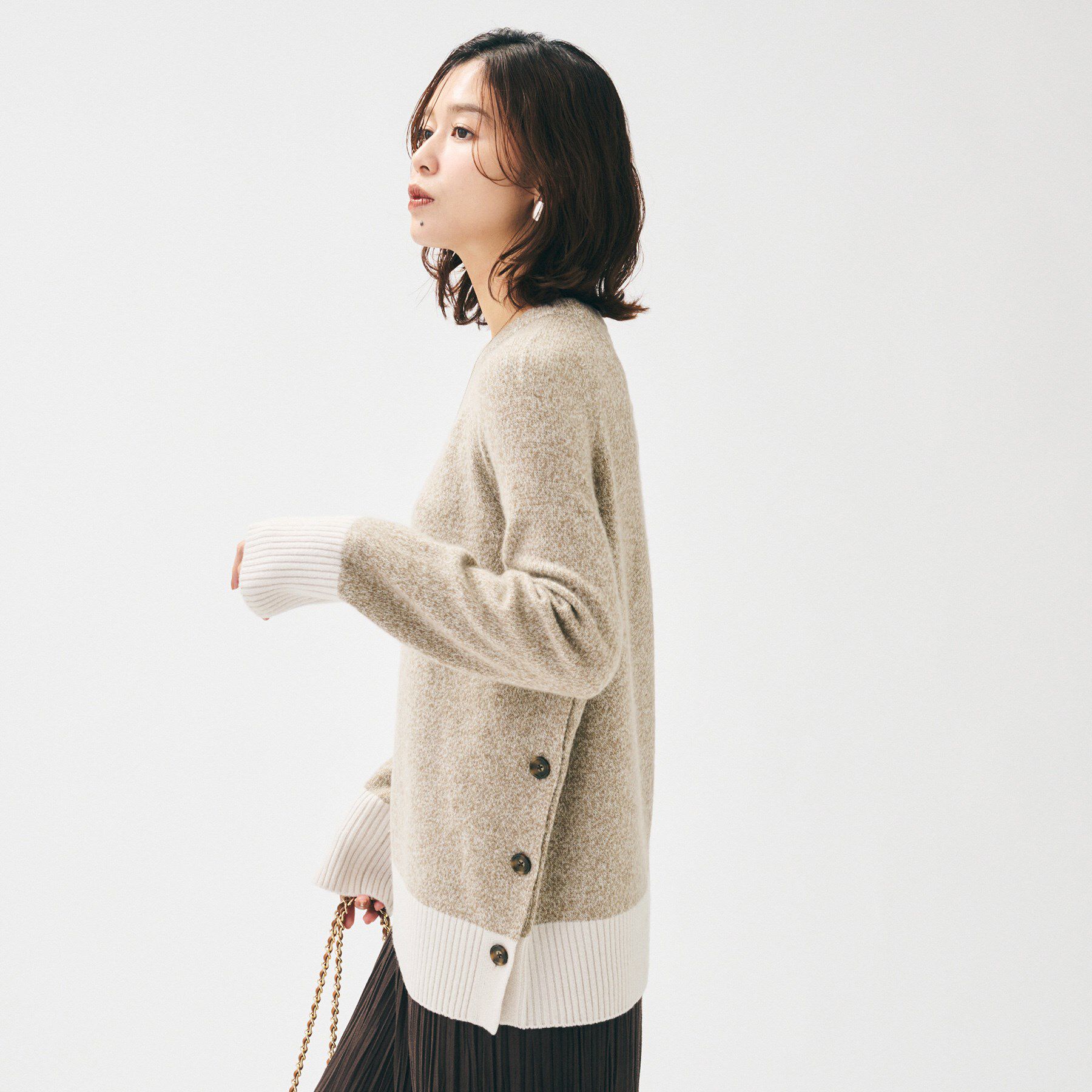 UNTITLED「【重ね着もおすすめ/洗える】ウールカシミヤ クルーネックニット」|ニット・セーター|