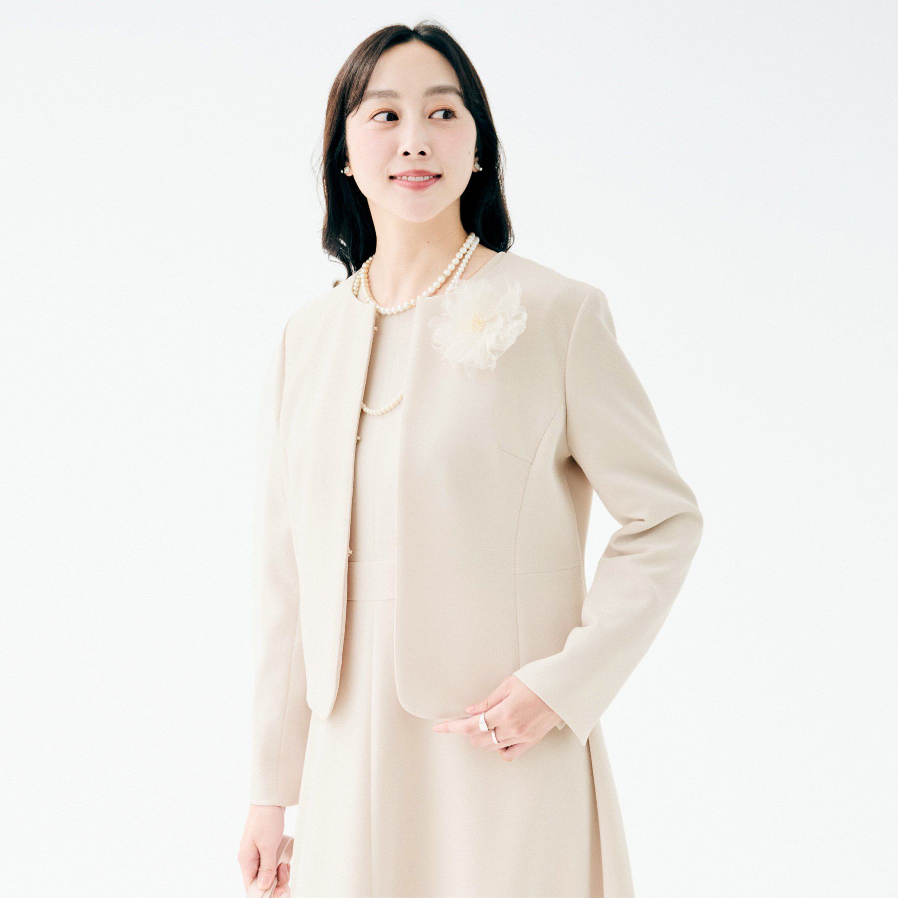 UNTITLED「【洗える/ストレッチ性/軽い】ノーカラージャケット」|ノーカラージャケット|