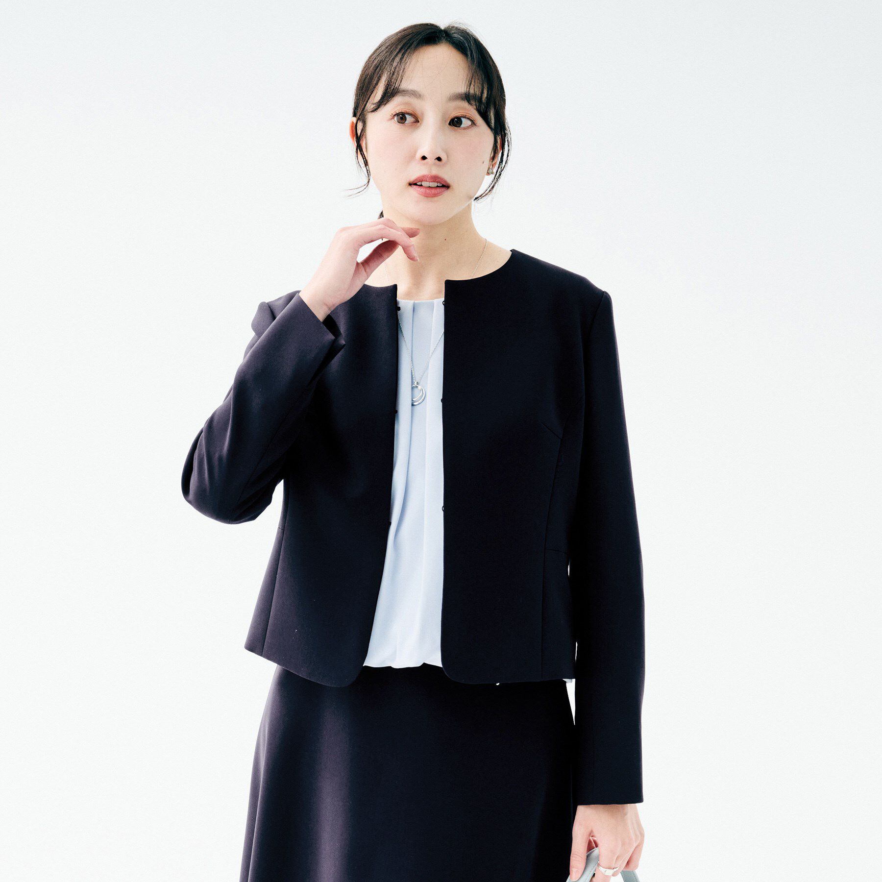 UNTITLED「【洗える/ストレッチ性/軽い】ノーカラージャケット」|ノーカラージャケット|