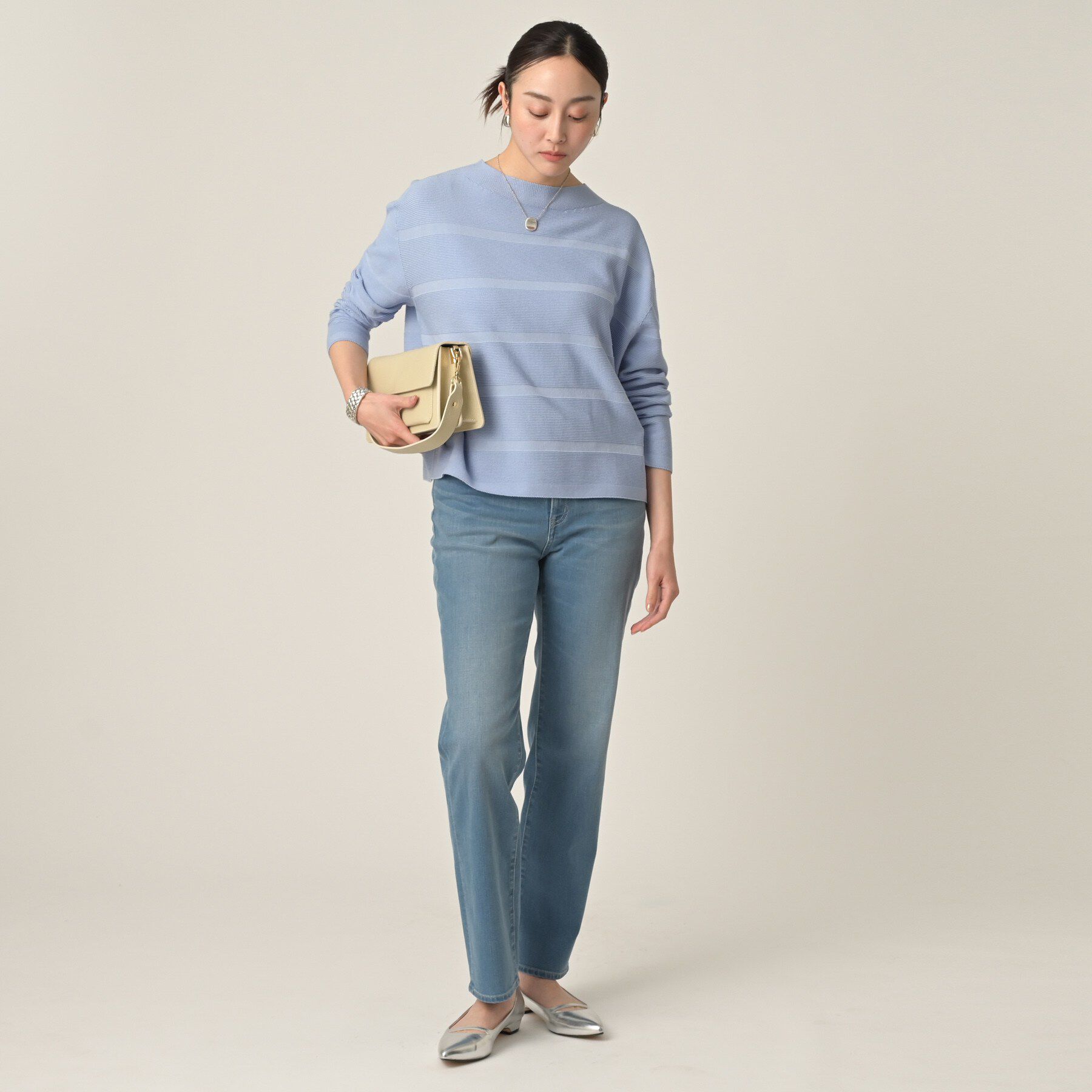 UNTITLED「【ゆったり/洗える】クロップドニットプルオーバー」|ニット・セーター|