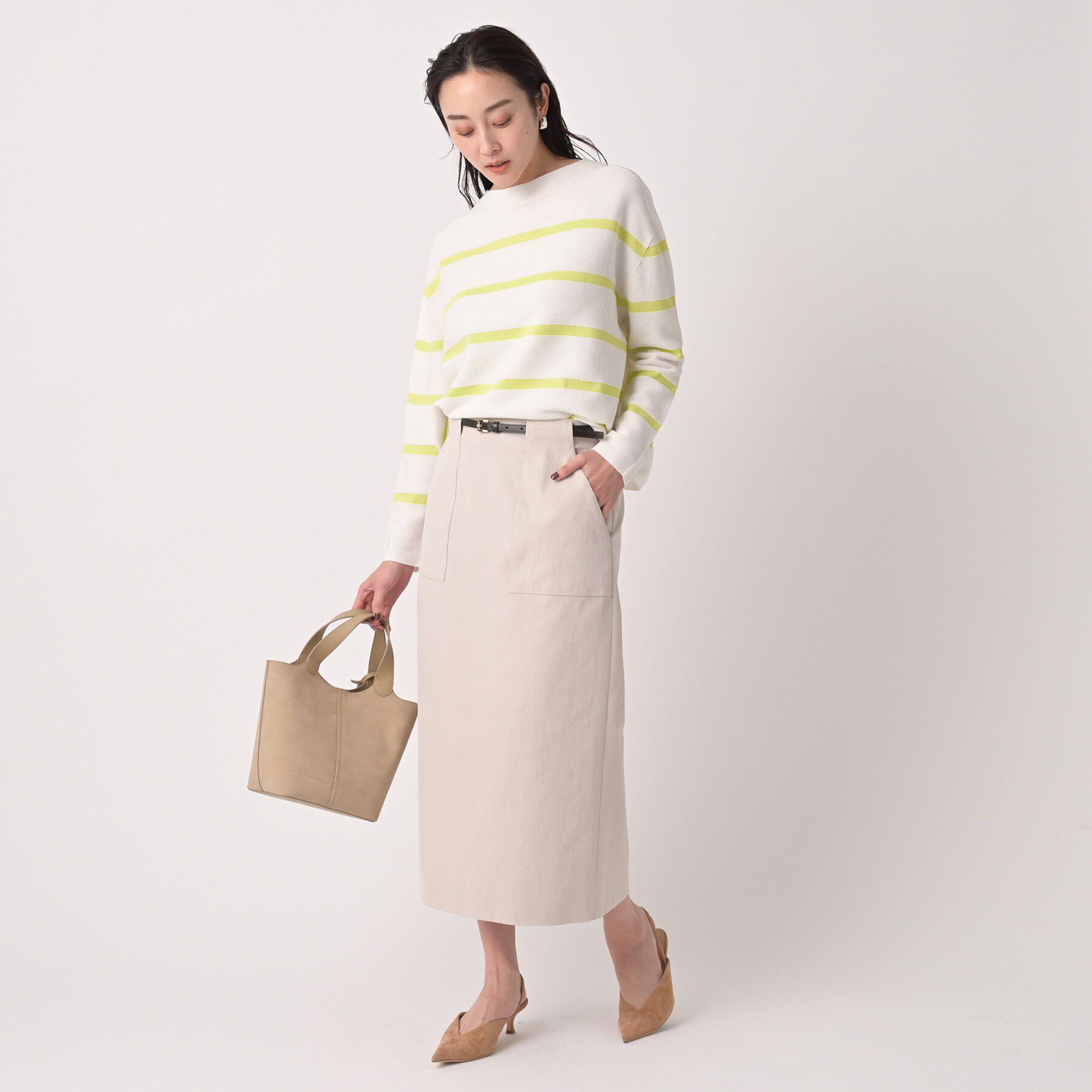 UNTITLED「【ゆったり/洗える】クロップドニットプルオーバー」|ニット・セーター|