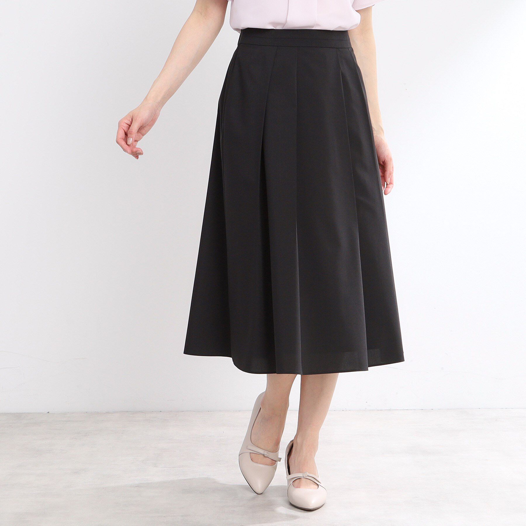Reflect「【マシンウォッシュ可】プリーツスカート」|スカート|ブラック(019)