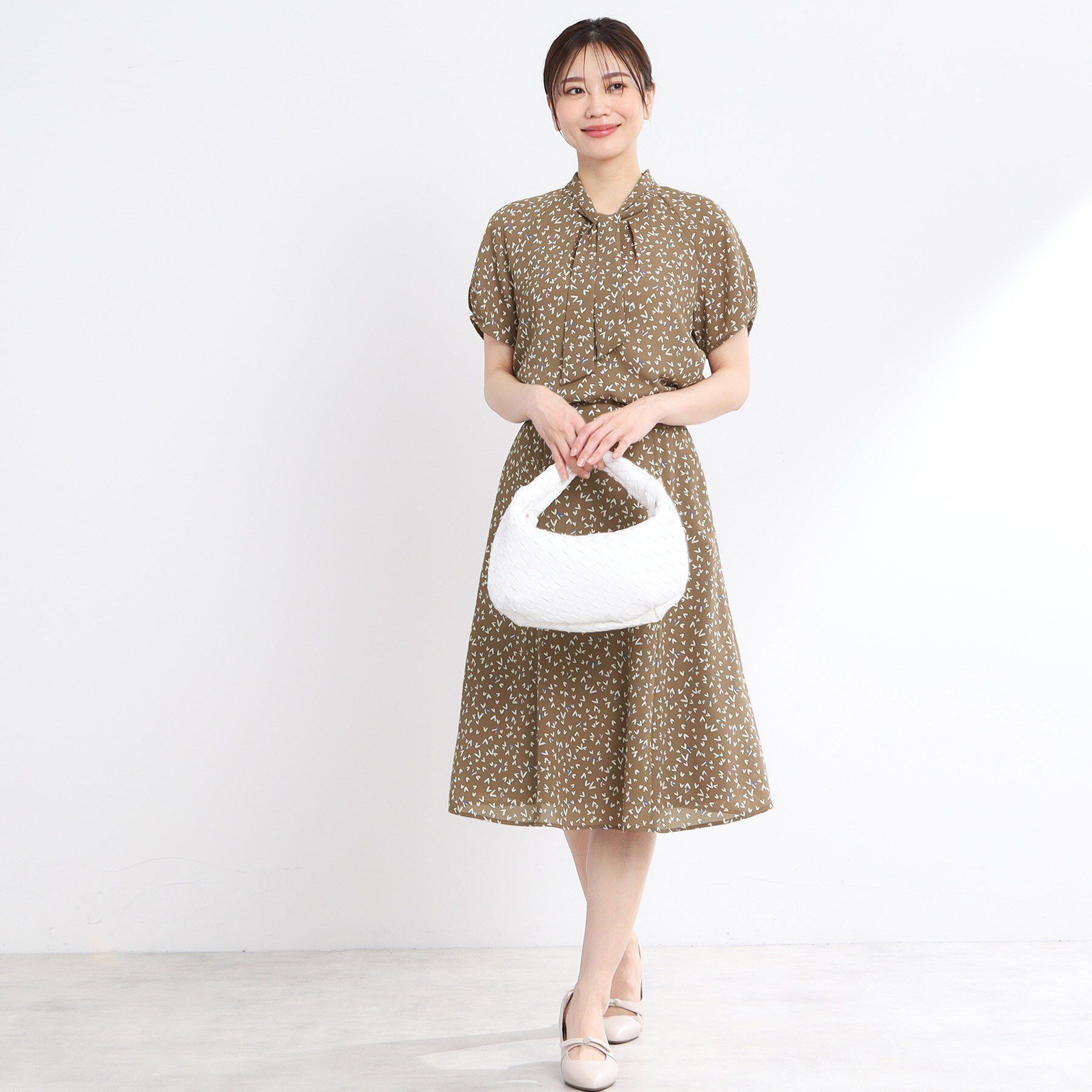 Reflect「【マシンウォッシュ可／セットアップ可】ボウタイプリントブラウス」|シャツ・ブラウス|