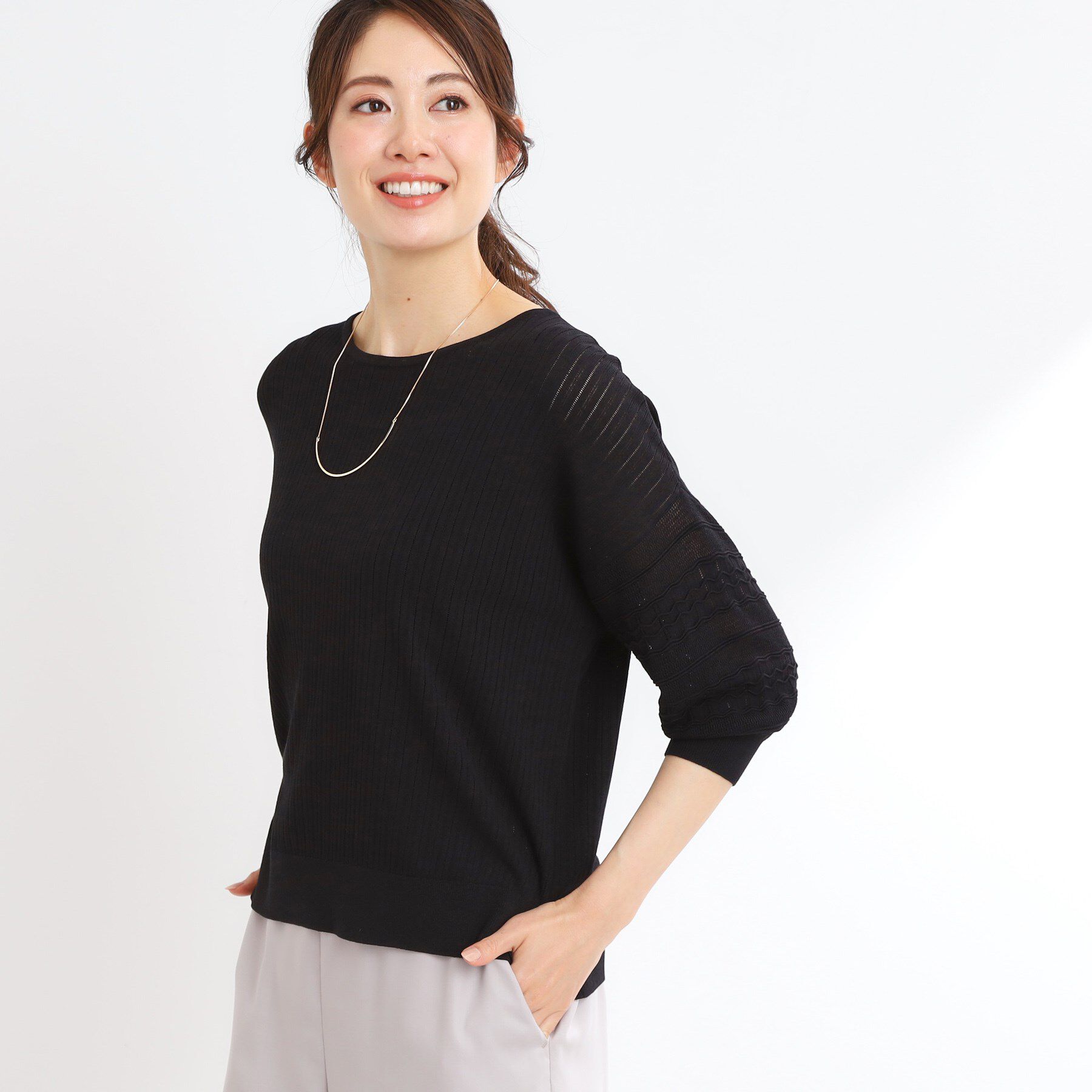 Reflect「【WEB先行カラーあり】オフボディプルオーバーニット」|ニット・セーター|