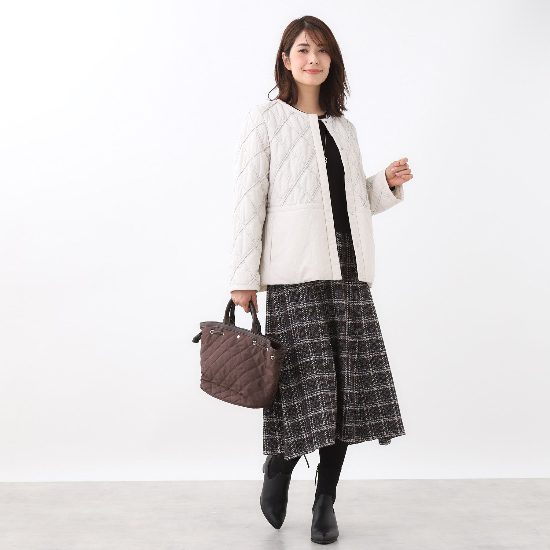 Reflect「【気軽な羽織に◎】中綿キルティングショートコート」|ダウン|