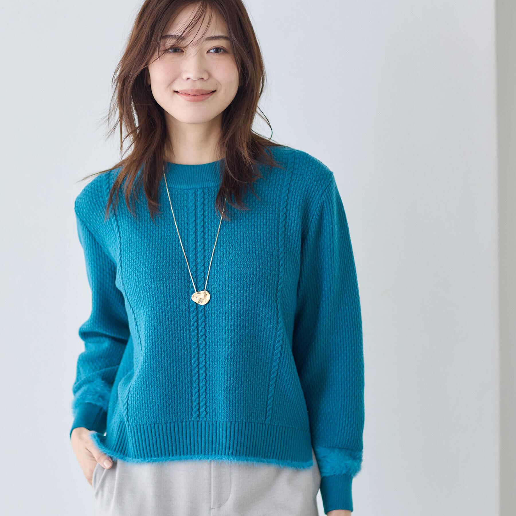 Reflect「【ほんのりラメ感◎】ケーブル柄ニット」|ニット・セーター|